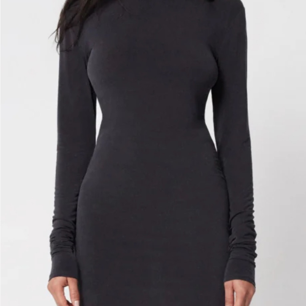 Chic Black Long Sleeve Mini Dress
